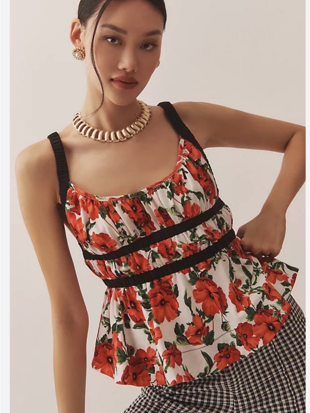 Maeve by Anthropologie Ditali Open-Back
Tank Top poppies sz M new NWT